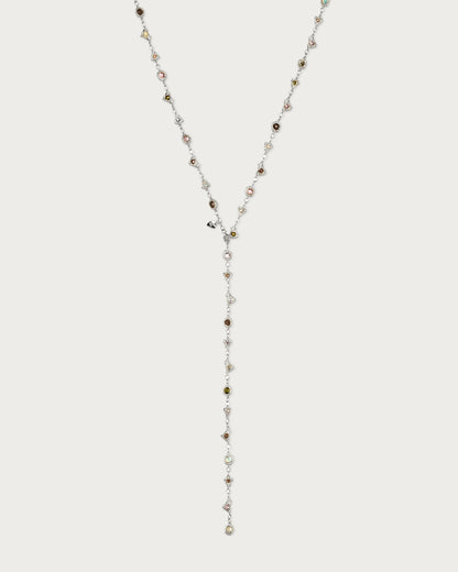 Prism Crystal Long Chain In Silver