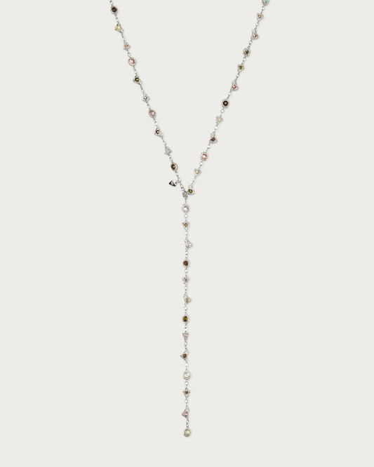 Prism Crystal Long Chain In Silver