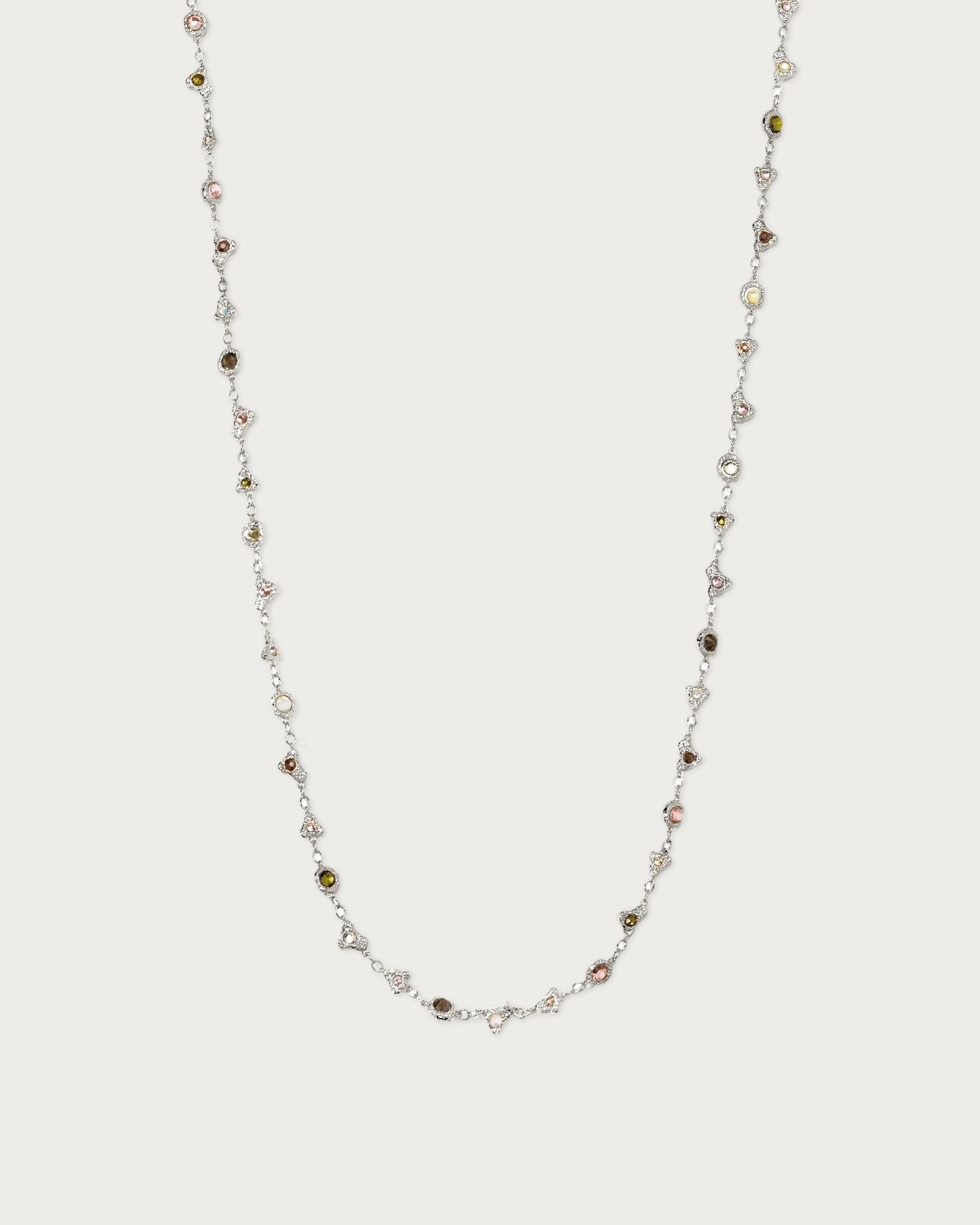 Prism Crystal Long Chain In Silver