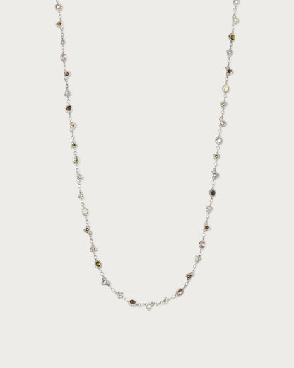 Prism Crystal Long Chain In Silver