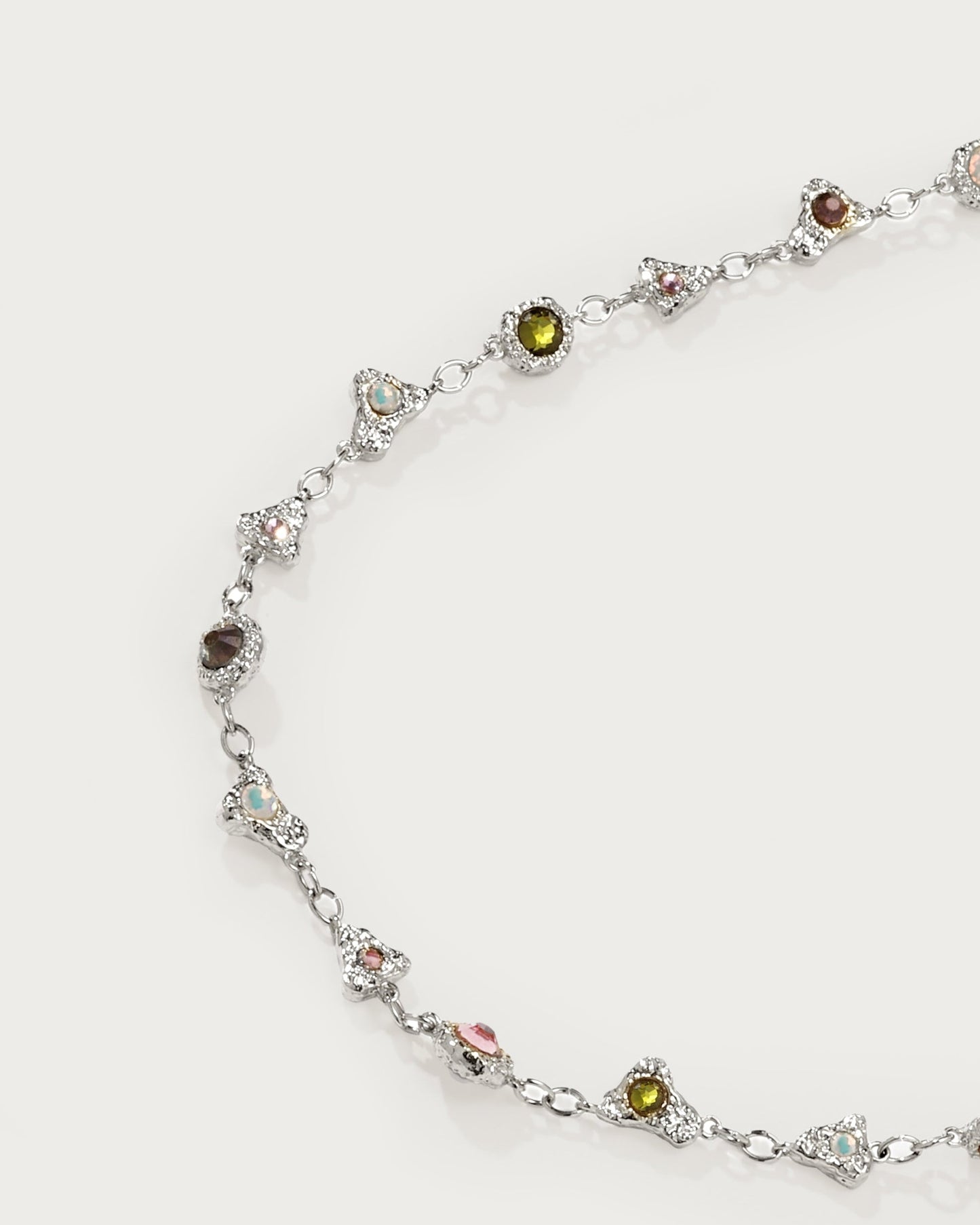 Prism Crystal Long Chain In Silver