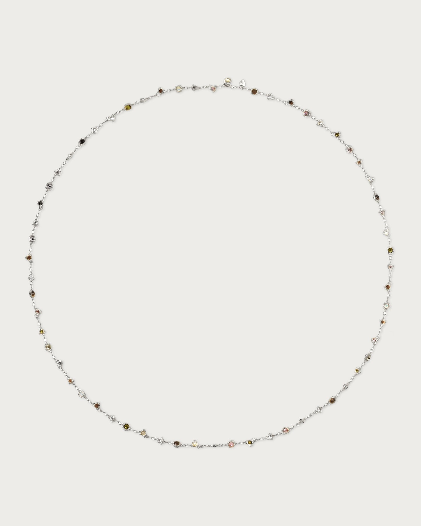 Prism Crystal Long Chain In Silver