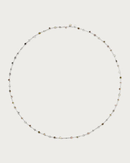 Prism Crystal Long Chain In Silver