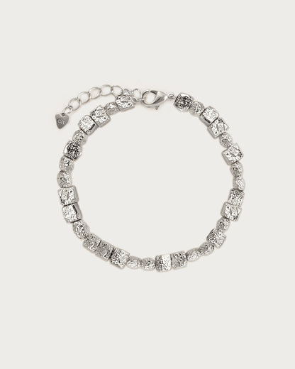 Textured Square Bracelet in Silver