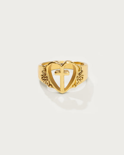 Creda Heart Cross Ring