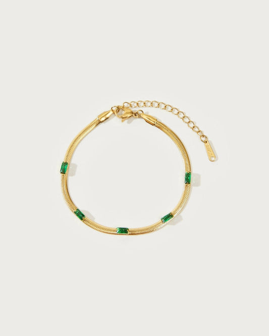 Green Herringbone Bracelet
