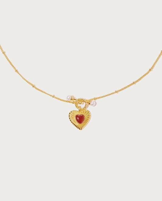 Helena Carnelian Heart Necklace