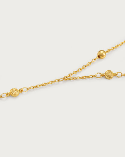 Golden Hojas Coin Hand Chain Bracelet