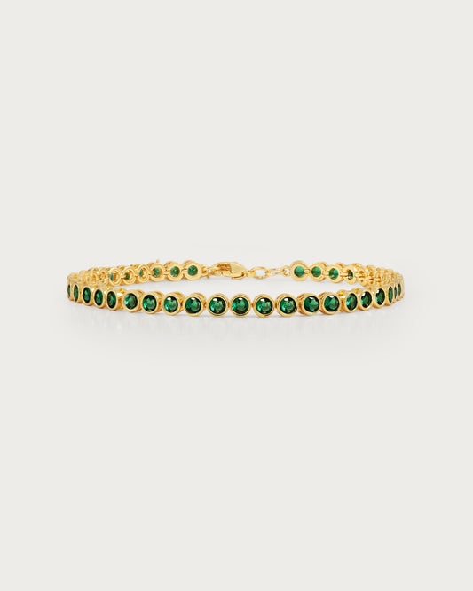 Emerald Tennis Bracelet in Gold